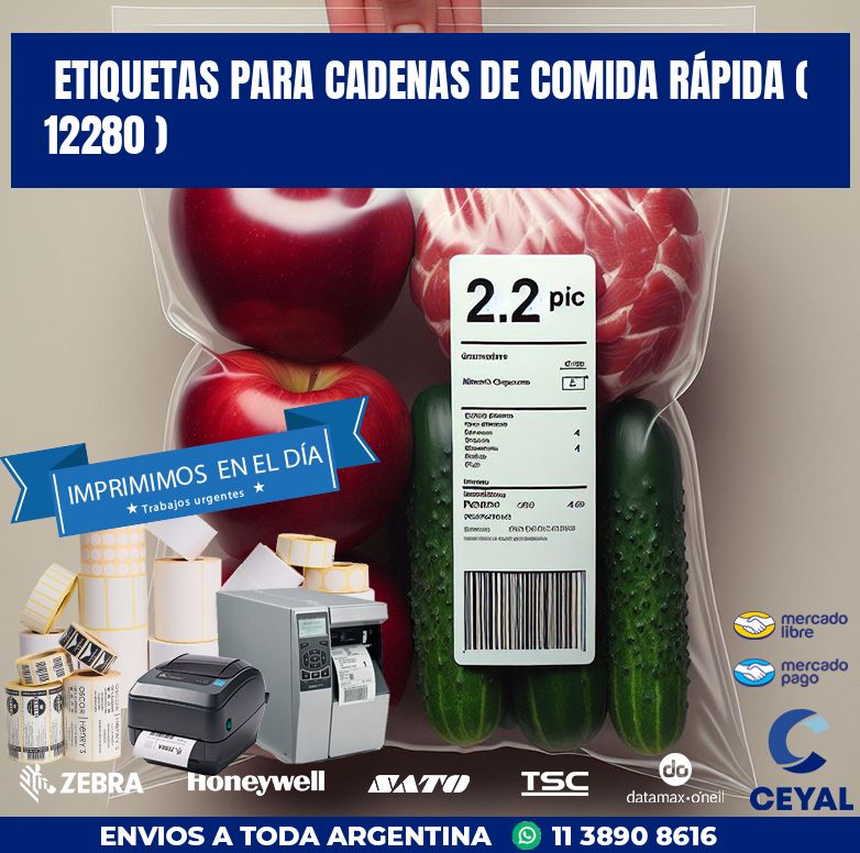 ETIQUETAS PARA CADENAS DE COMIDA RÁPIDA ( 12280 )