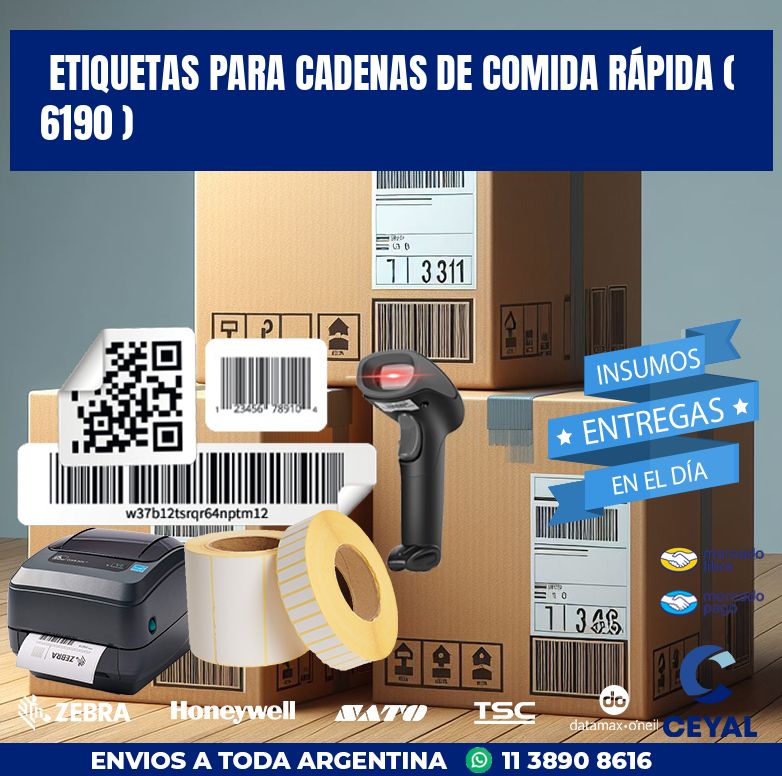 ETIQUETAS PARA CADENAS DE COMIDA RÁPIDA ( 6190 )