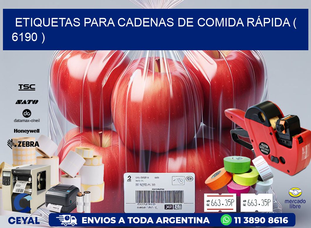ETIQUETAS PARA CADENAS DE COMIDA RÁPIDA ( 6190 )
