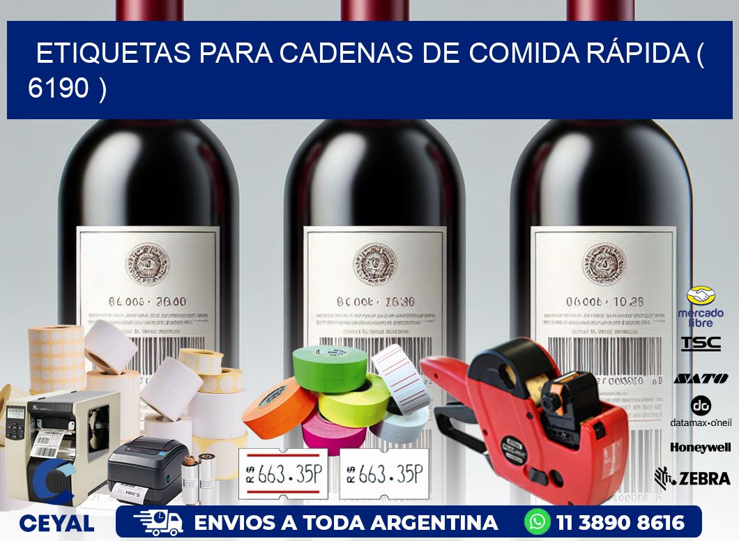 ETIQUETAS PARA CADENAS DE COMIDA RÁPIDA ( 6190 )
