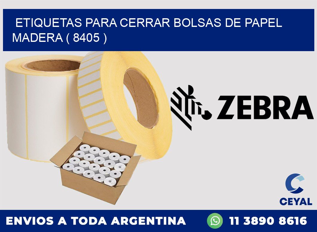 ETIQUETAS PARA CERRAR BOLSAS DE PAPEL MADERA ( 8405 )