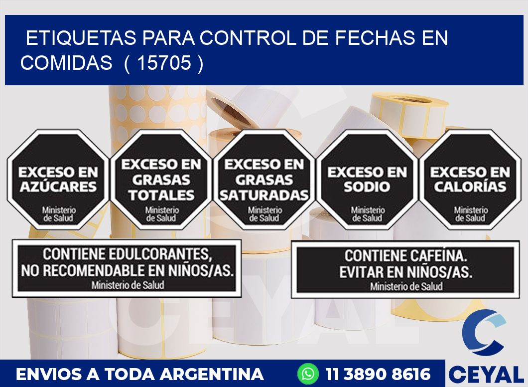 ETIQUETAS PARA CONTROL DE FECHAS EN COMIDAS ( 15705 )