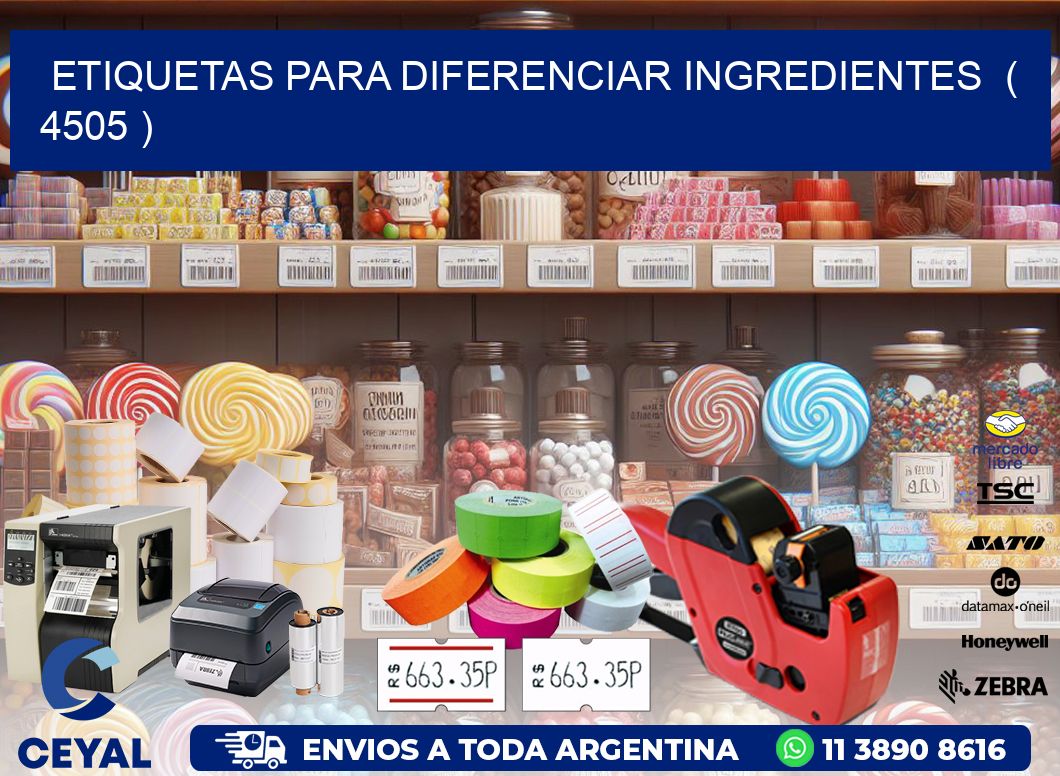 ETIQUETAS PARA DIFERENCIAR INGREDIENTES  ( 4505 )