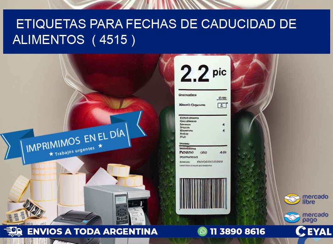 ETIQUETAS PARA FECHAS DE CADUCIDAD DE ALIMENTOS ( 4515 )