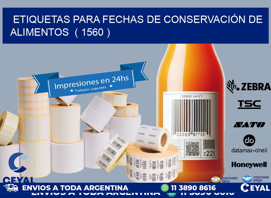 ETIQUETAS PARA FECHAS DE CONSERVACIÓN DE ALIMENTOS  ( 1560 )