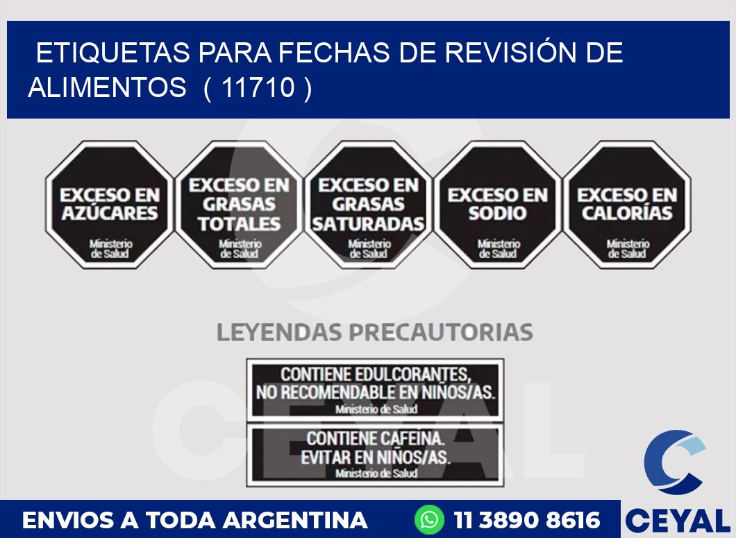 ETIQUETAS PARA FECHAS DE REVISIÓN DE ALIMENTOS ( 11710 )