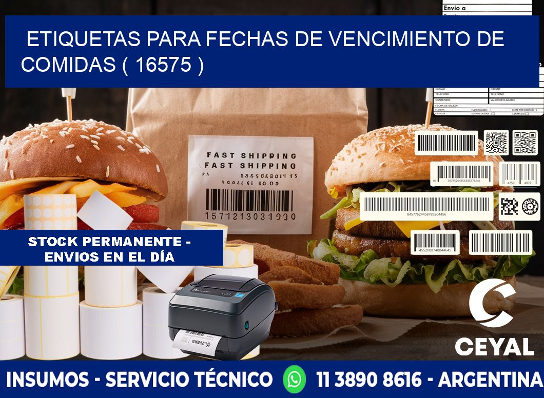 ETIQUETAS PARA FECHAS DE VENCIMIENTO DE COMIDAS ( 16575 )