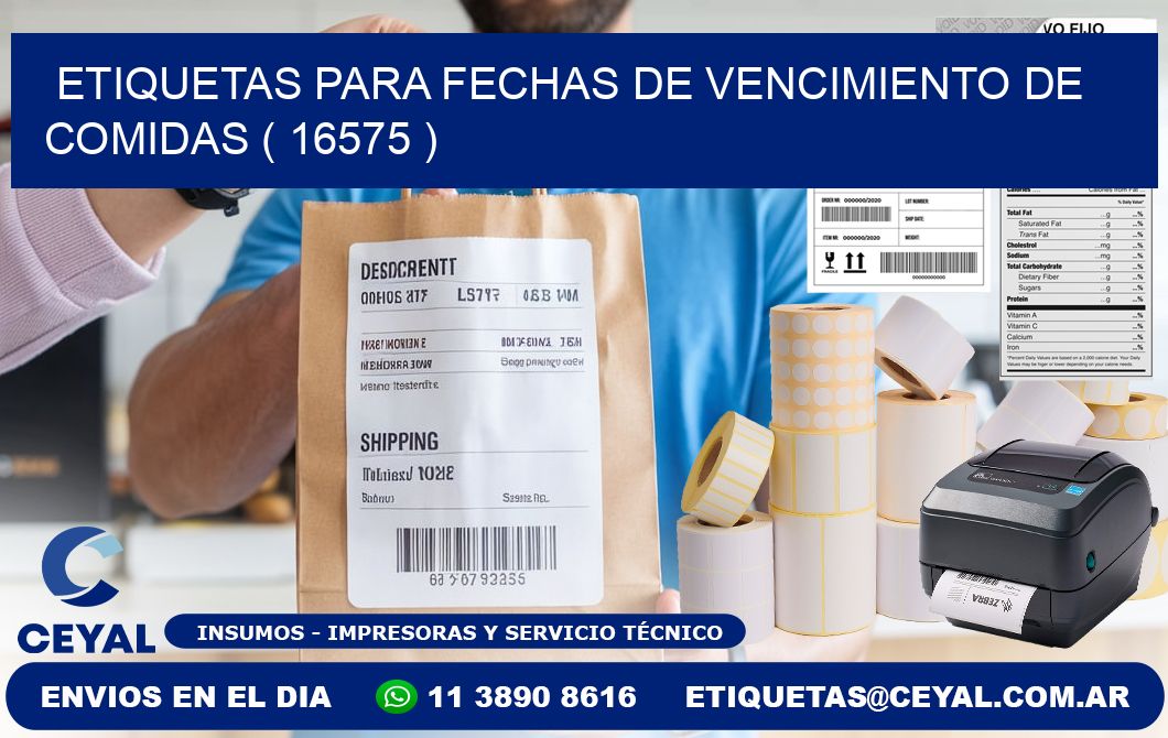 ETIQUETAS PARA FECHAS DE VENCIMIENTO DE COMIDAS ( 16575 )