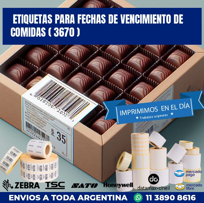 ETIQUETAS PARA FECHAS DE VENCIMIENTO DE COMIDAS ( 3670 )