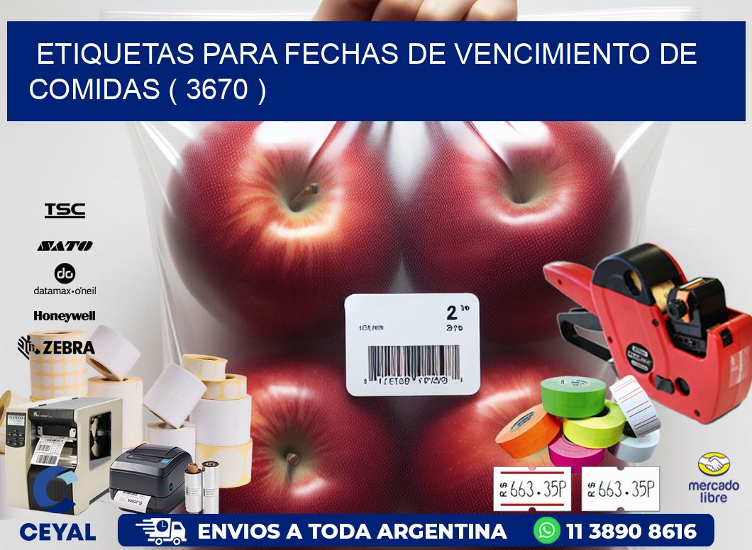 ETIQUETAS PARA FECHAS DE VENCIMIENTO DE COMIDAS ( 3670 )