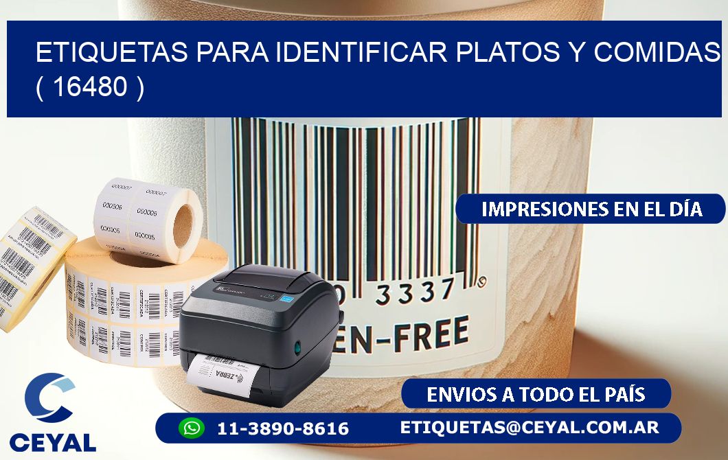 ETIQUETAS PARA IDENTIFICAR PLATOS Y COMIDAS ( 16480 )