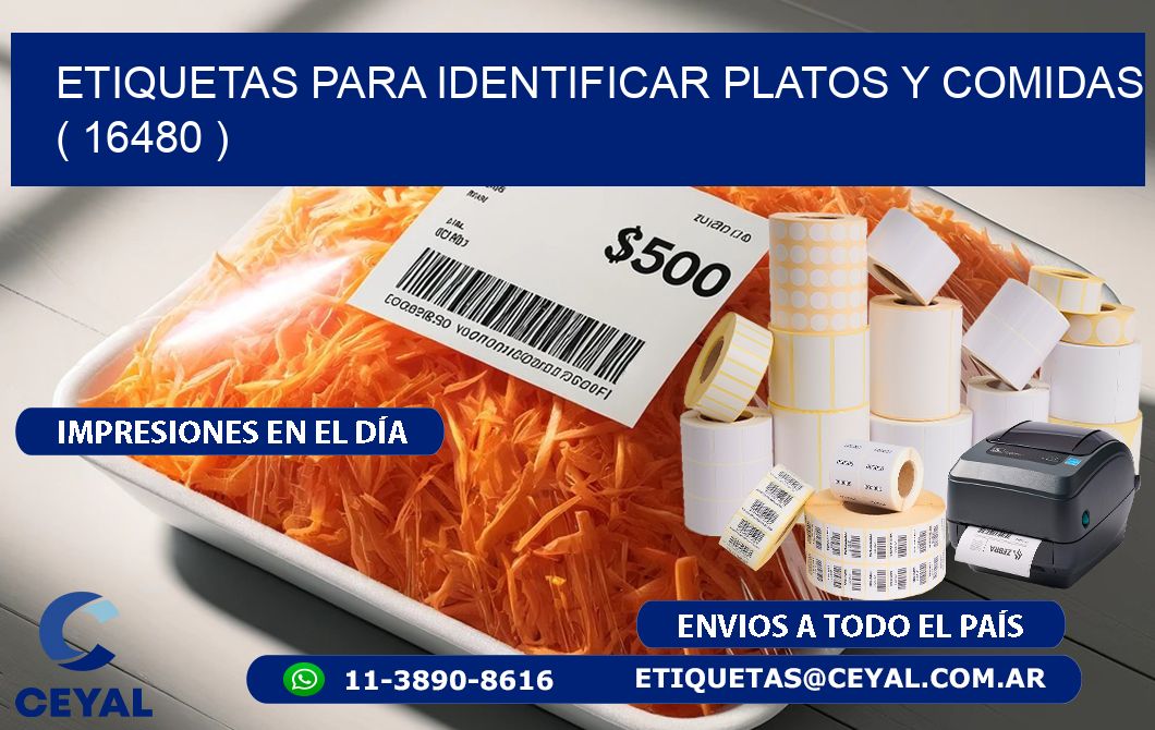 ETIQUETAS PARA IDENTIFICAR PLATOS Y COMIDAS ( 16480 )