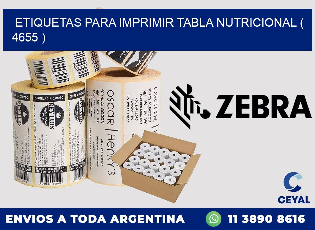 ETIQUETAS PARA IMPRIMIR TABLA NUTRICIONAL ( 4655 )