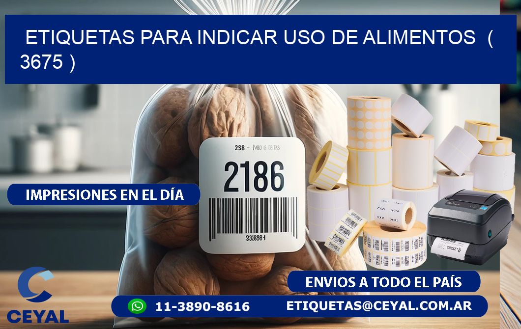 ETIQUETAS PARA INDICAR USO DE ALIMENTOS ( 3675 )