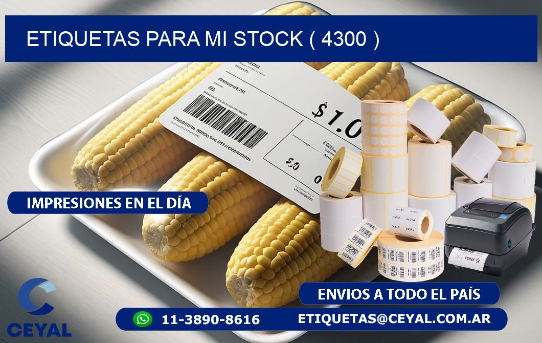 ETIQUETAS PARA MI STOCK ( 4300 )