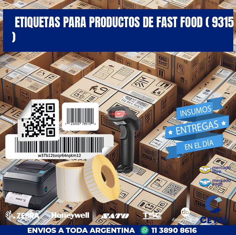 ETIQUETAS PARA PRODUCTOS DE FAST FOOD ( 9315 )