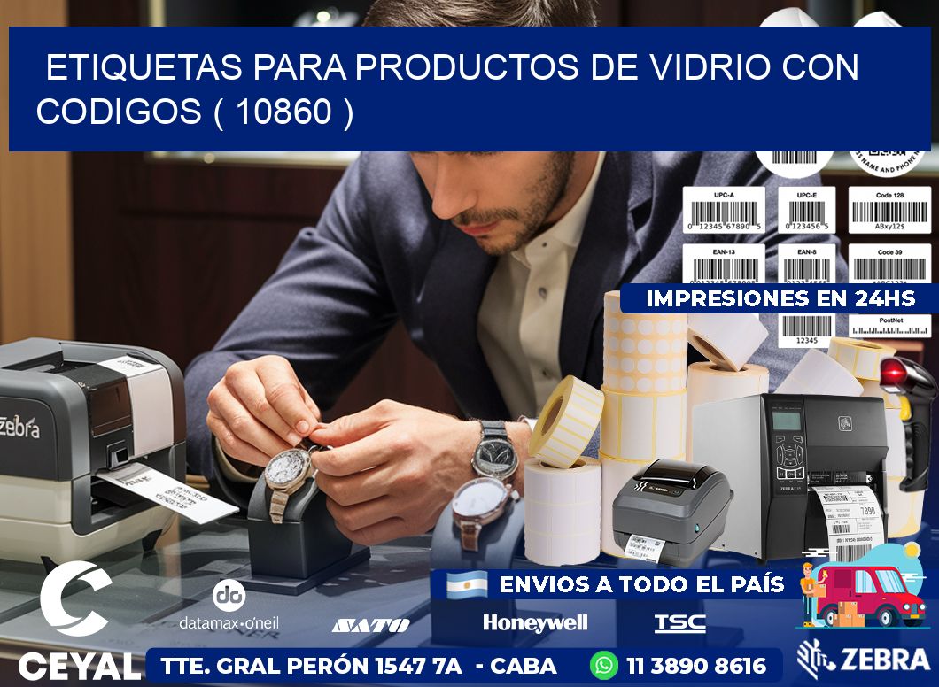 ETIQUETAS PARA PRODUCTOS DE VIDRIO CON CODIGOS ( 10860 )