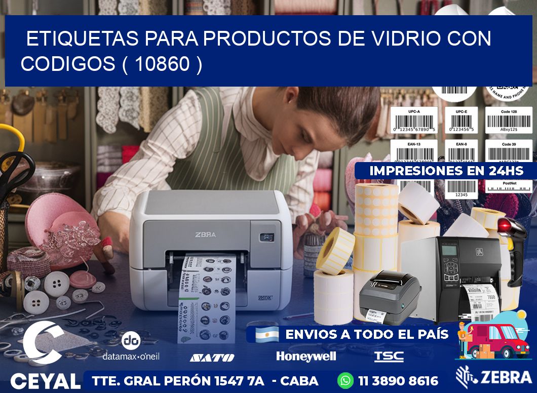 ETIQUETAS PARA PRODUCTOS DE VIDRIO CON CODIGOS ( 10860 )