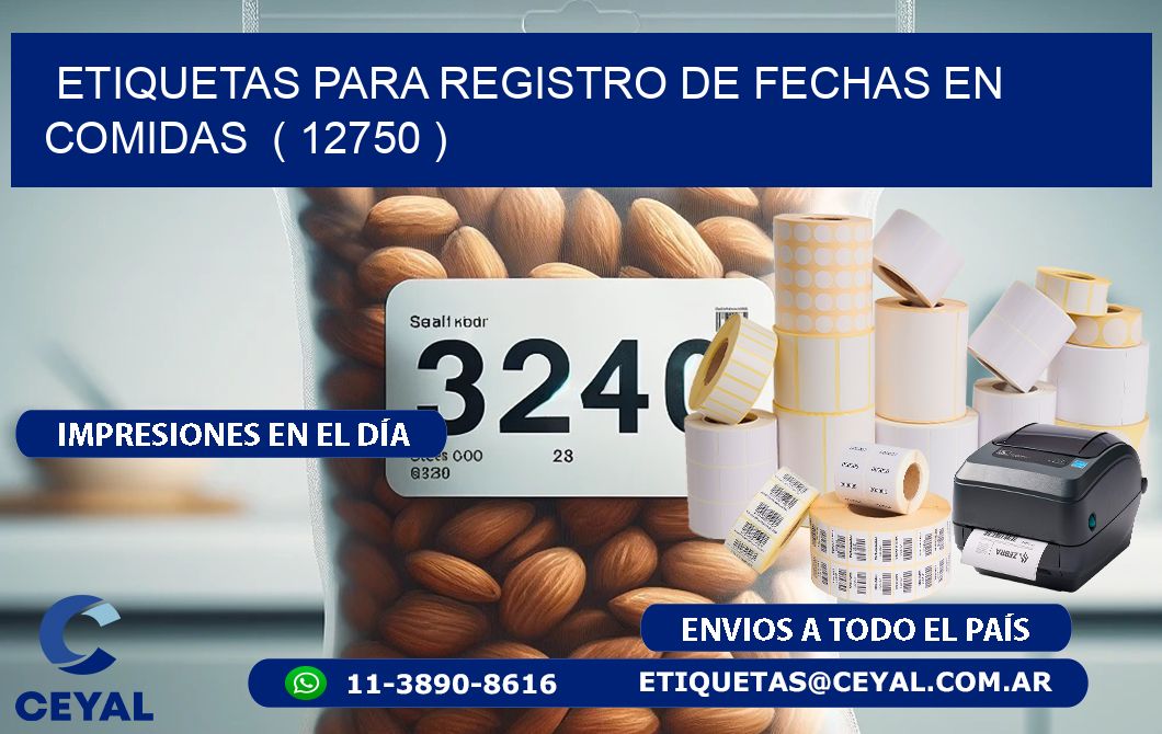 ETIQUETAS PARA REGISTRO DE FECHAS EN COMIDAS  ( 12750 )