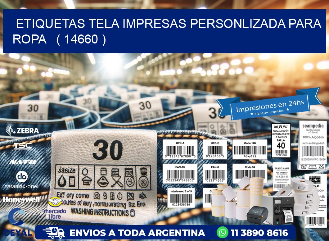 ETIQUETAS TELA IMPRESAS PERSONLIZADA PARA ROPA ( 14660 )