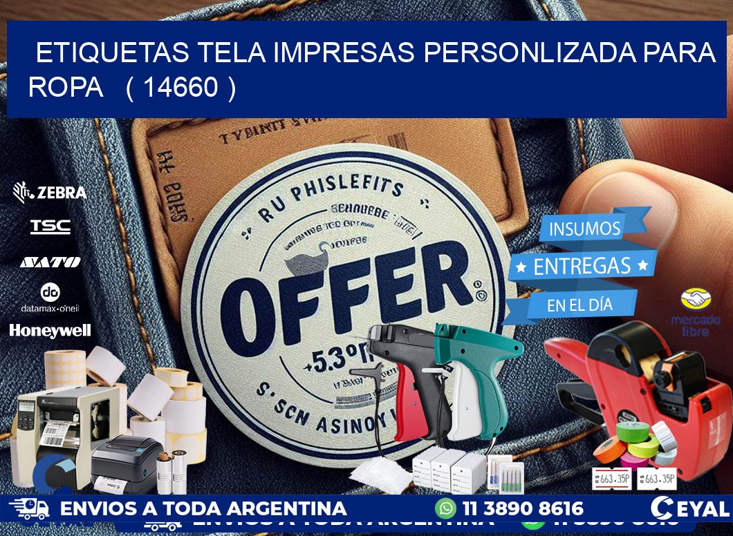 ETIQUETAS TELA IMPRESAS PERSONLIZADA PARA ROPA ( 14660 )