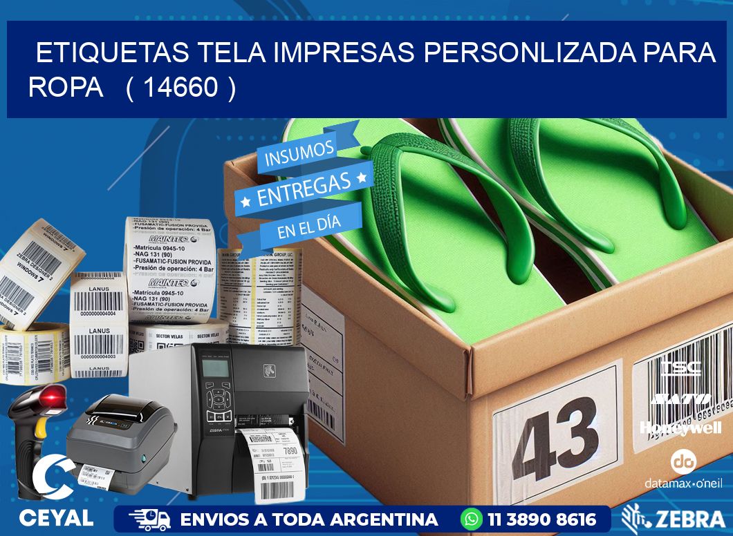 ETIQUETAS TELA IMPRESAS PERSONLIZADA PARA ROPA ( 14660 )