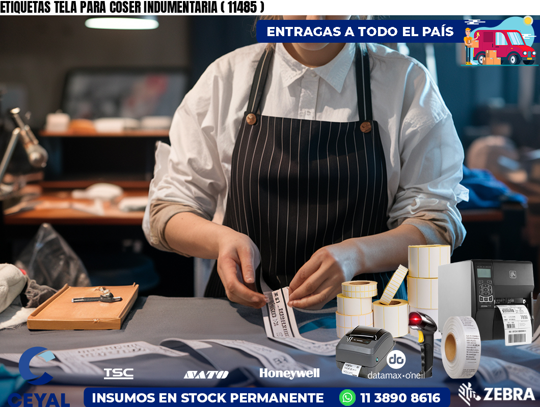ETIQUETAS TELA PARA COSER INDUMENTARIA ( 11485 )