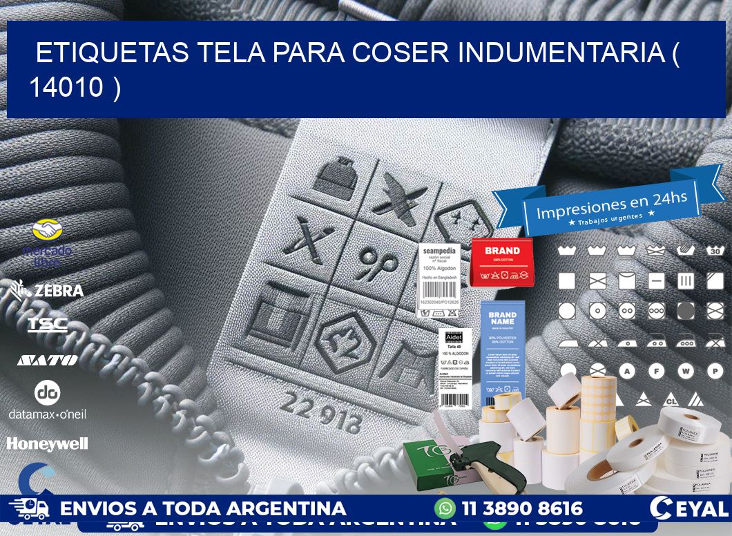 ETIQUETAS TELA PARA COSER INDUMENTARIA ( 14010 )