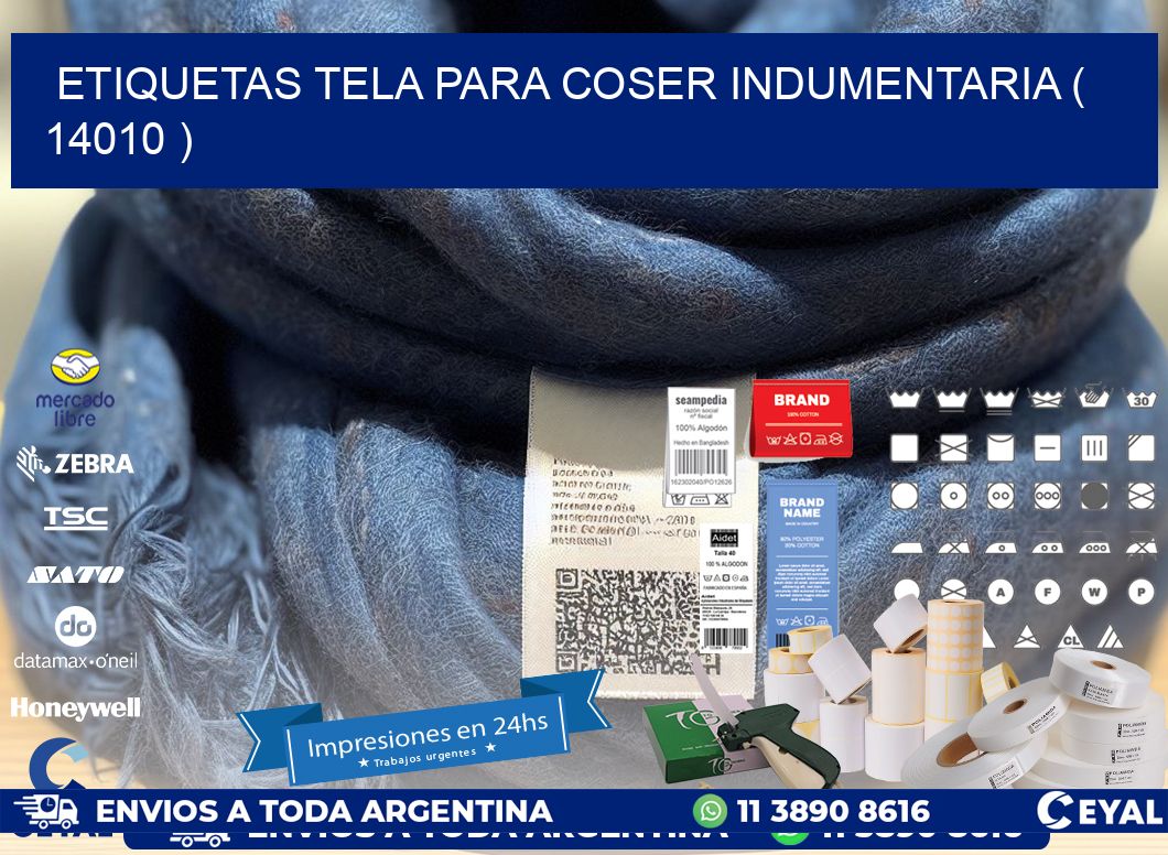 ETIQUETAS TELA PARA COSER INDUMENTARIA ( 14010 )