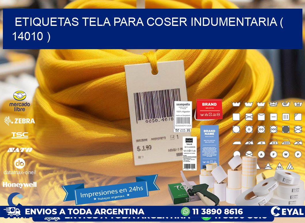 ETIQUETAS TELA PARA COSER INDUMENTARIA ( 14010 )