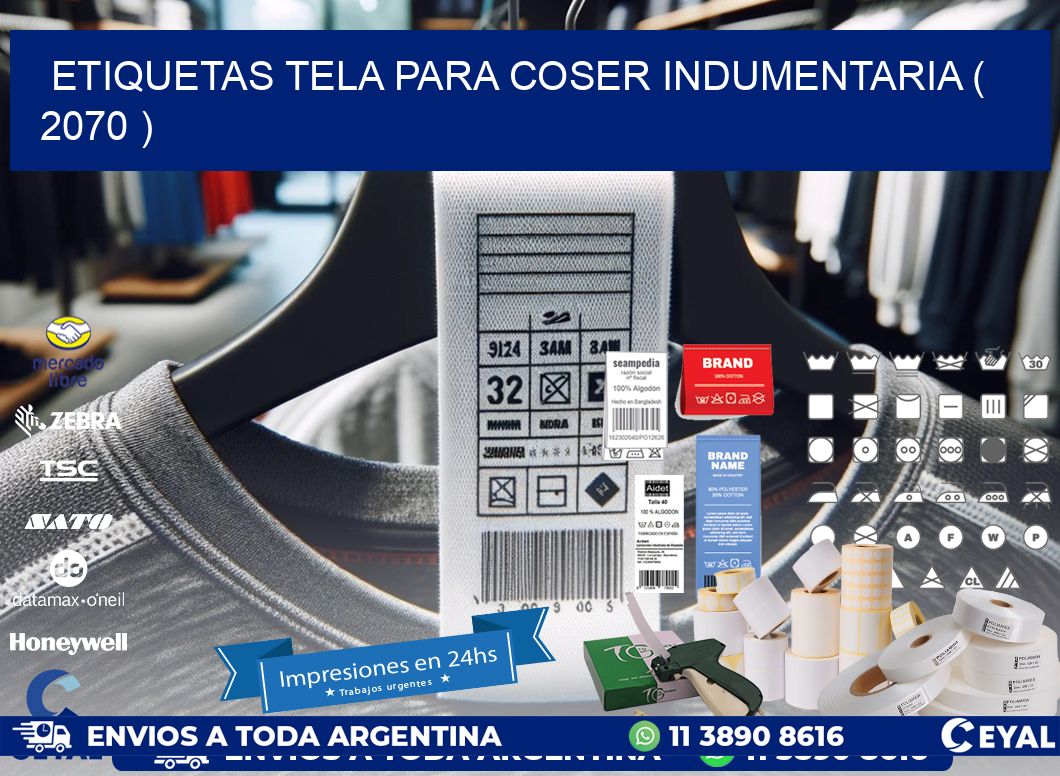 ETIQUETAS TELA PARA COSER INDUMENTARIA ( 2070 )