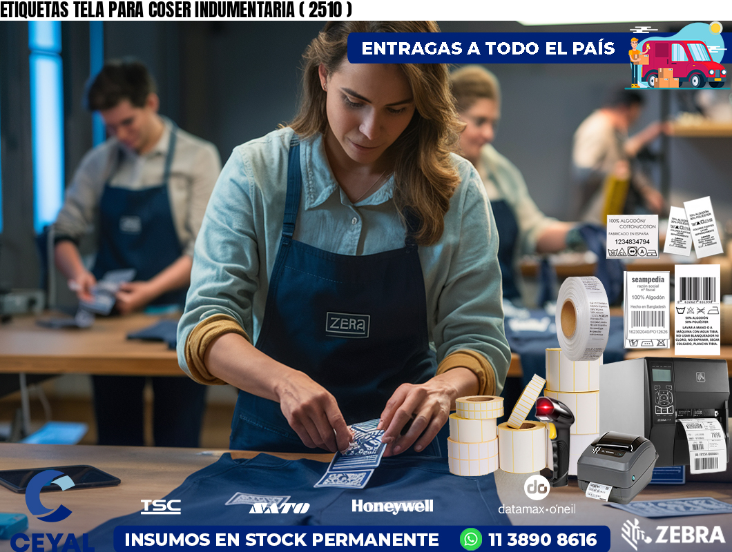 ETIQUETAS TELA PARA COSER INDUMENTARIA ( 2510 )