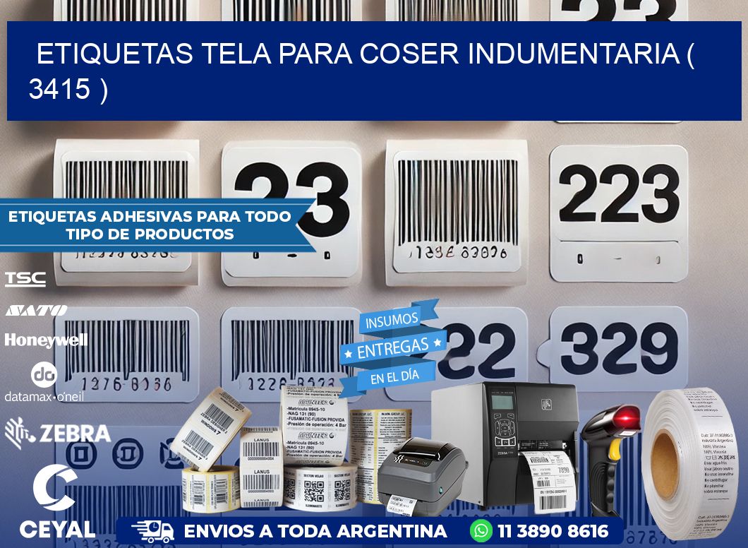ETIQUETAS TELA PARA COSER INDUMENTARIA ( 3415 )