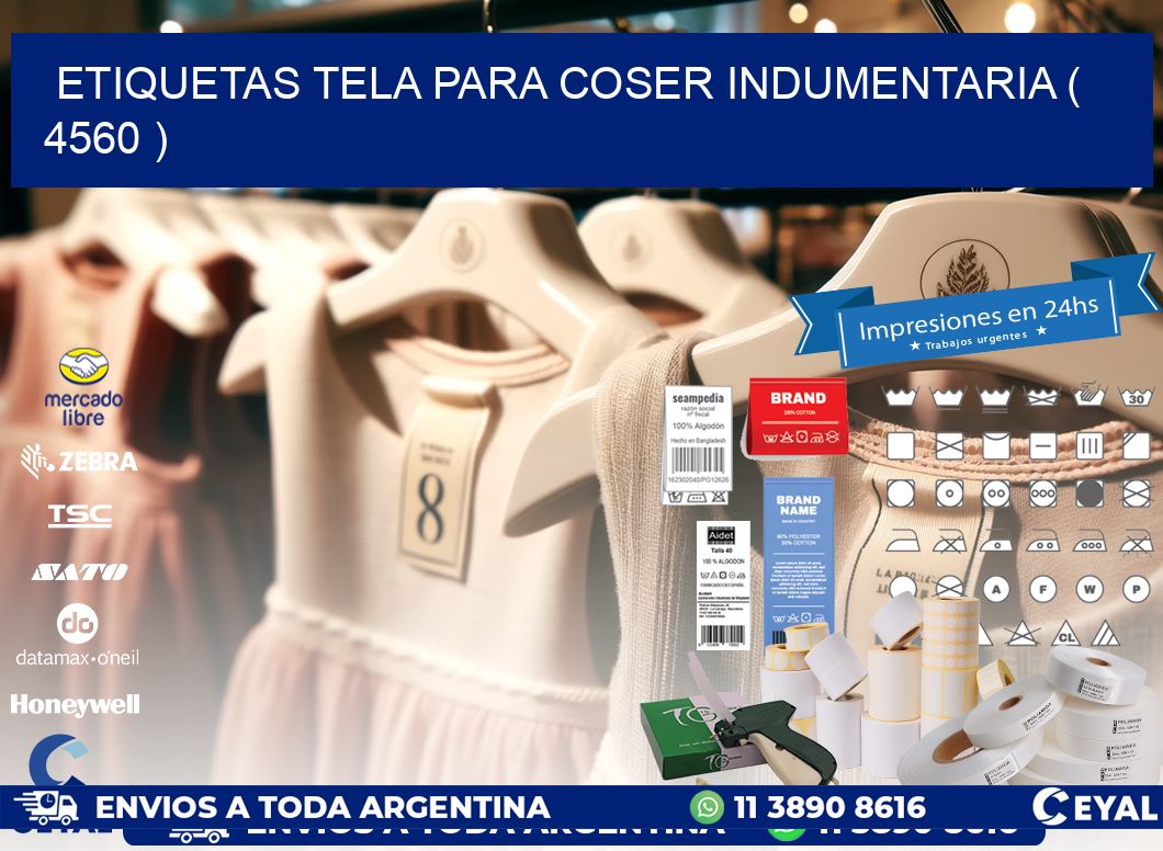 ETIQUETAS TELA PARA COSER INDUMENTARIA ( 4560 )