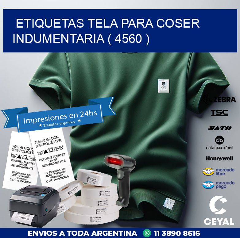 ETIQUETAS TELA PARA COSER INDUMENTARIA ( 4560 )