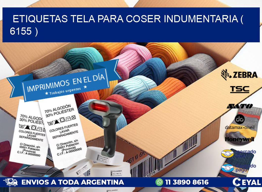 ETIQUETAS TELA PARA COSER INDUMENTARIA ( 6155 )