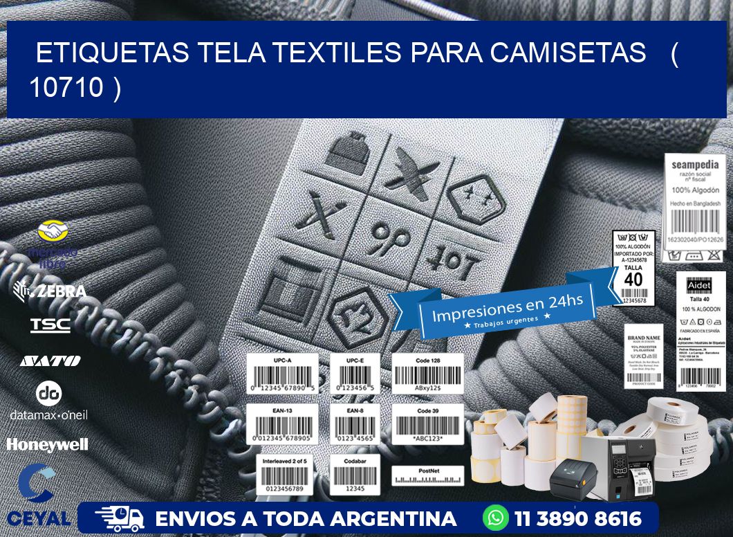 ETIQUETAS TELA TEXTILES PARA CAMISETAS ( 10710 )