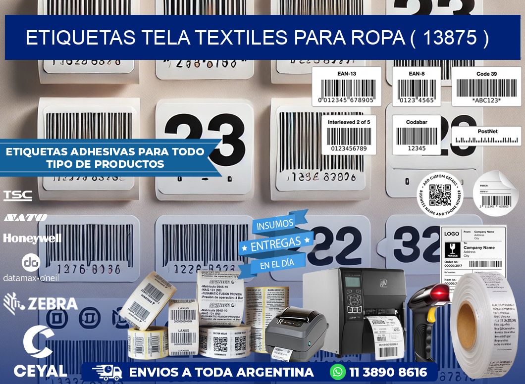 ETIQUETAS TELA TEXTILES PARA ROPA ( 13875 )