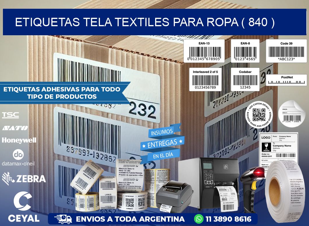 ETIQUETAS TELA TEXTILES PARA ROPA ( 840 )