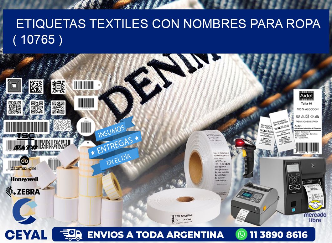 ETIQUETAS TEXTILES CON NOMBRES PARA ROPA ( 10765 )