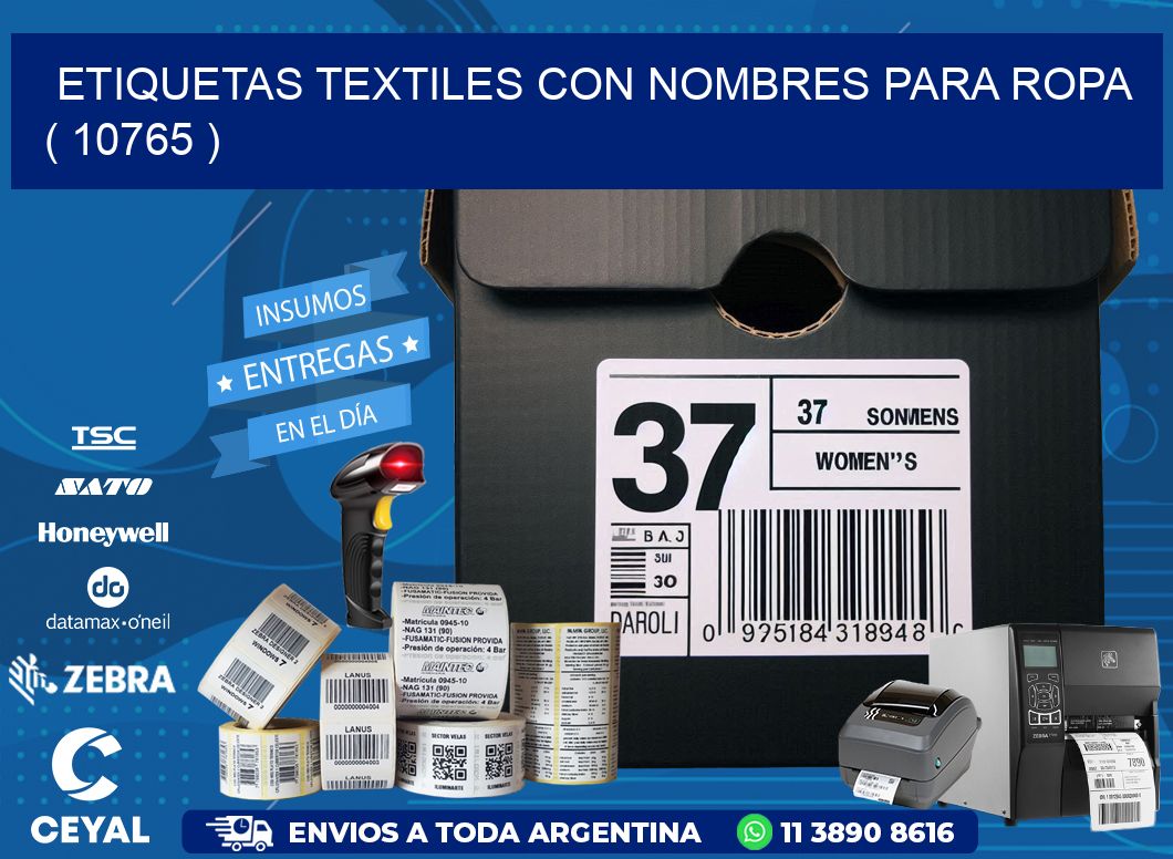 ETIQUETAS TEXTILES CON NOMBRES PARA ROPA ( 10765 )