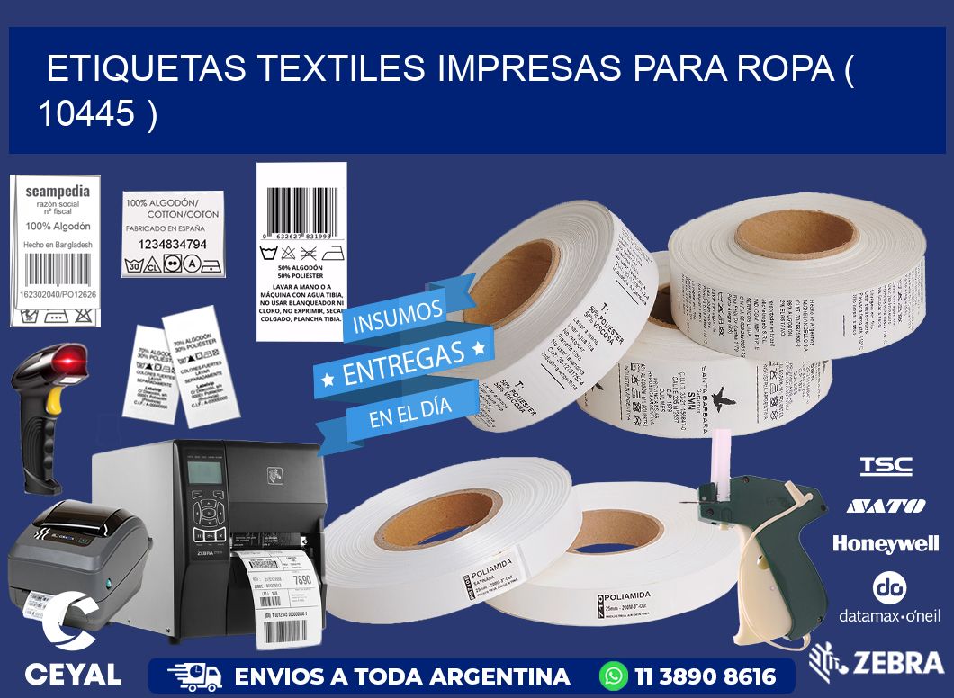 ETIQUETAS TEXTILES IMPRESAS PARA ROPA ( 10445 )