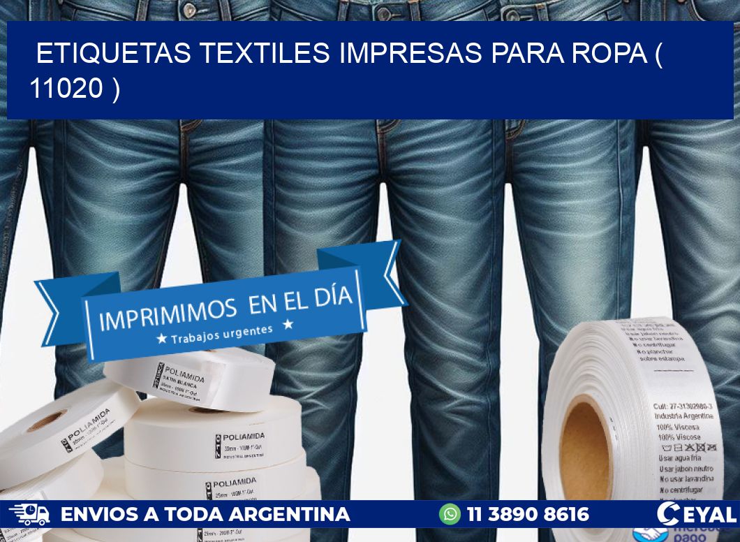 ETIQUETAS TEXTILES IMPRESAS PARA ROPA ( 11020 )