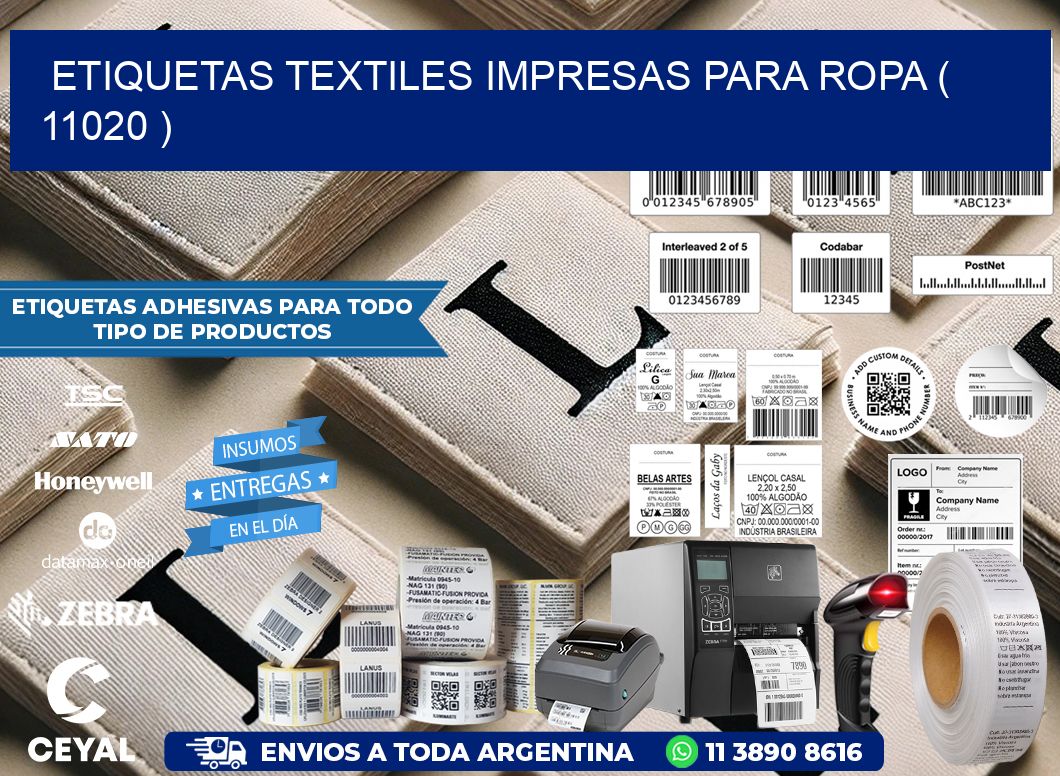 ETIQUETAS TEXTILES IMPRESAS PARA ROPA ( 11020 )