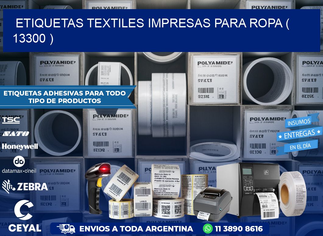 ETIQUETAS TEXTILES IMPRESAS PARA ROPA ( 13300 )