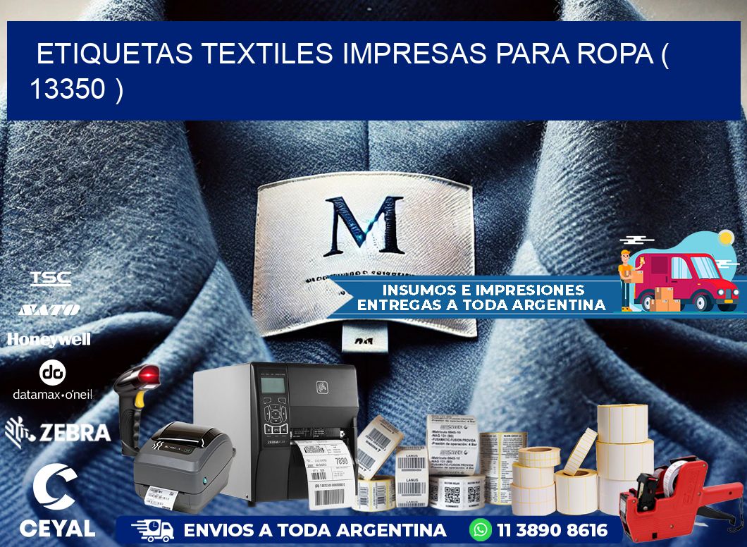 ETIQUETAS TEXTILES IMPRESAS PARA ROPA ( 13350 )