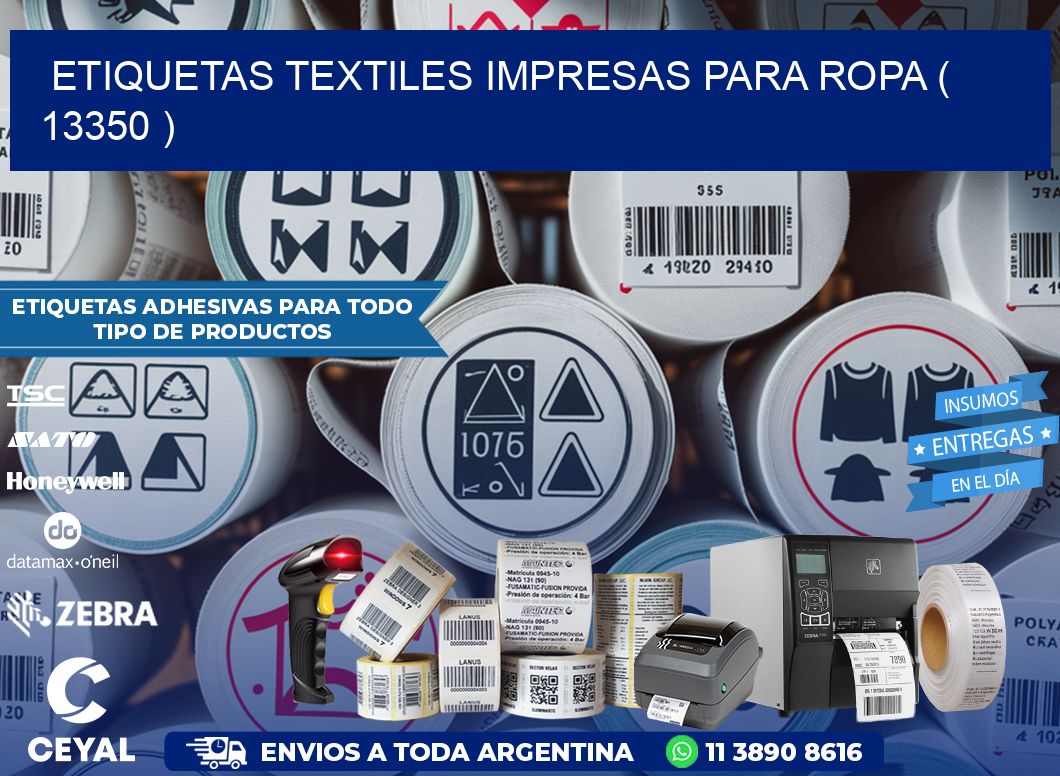 ETIQUETAS TEXTILES IMPRESAS PARA ROPA ( 13350 )