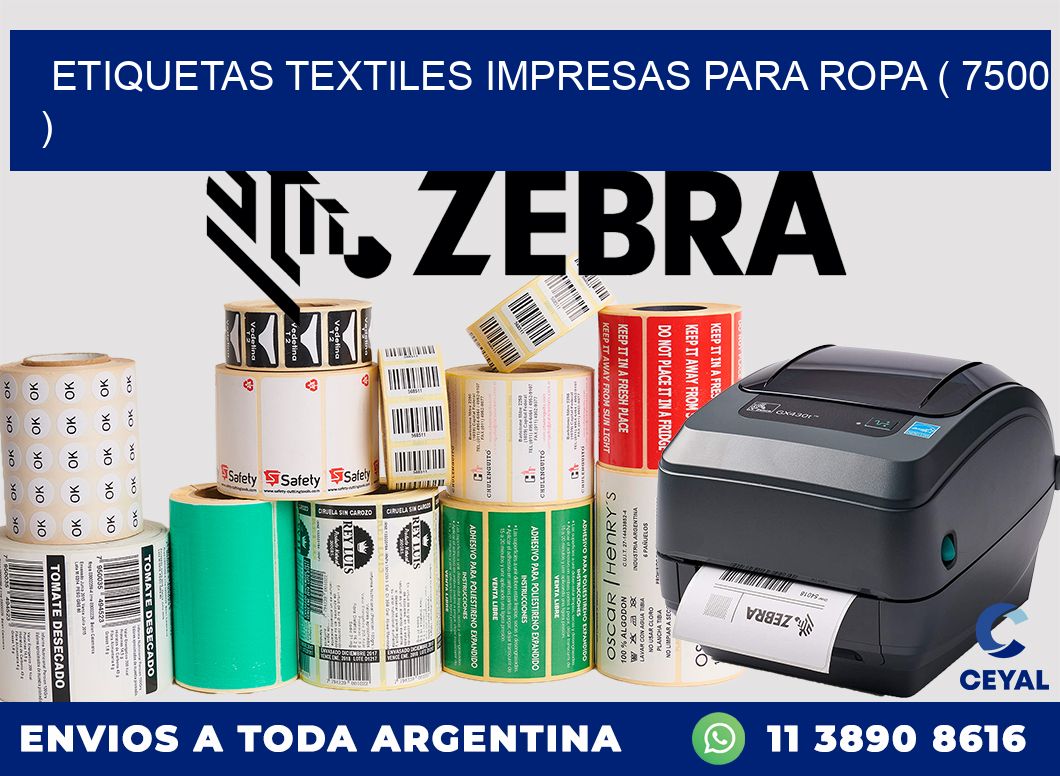 ETIQUETAS TEXTILES IMPRESAS PARA ROPA ( 7500 )