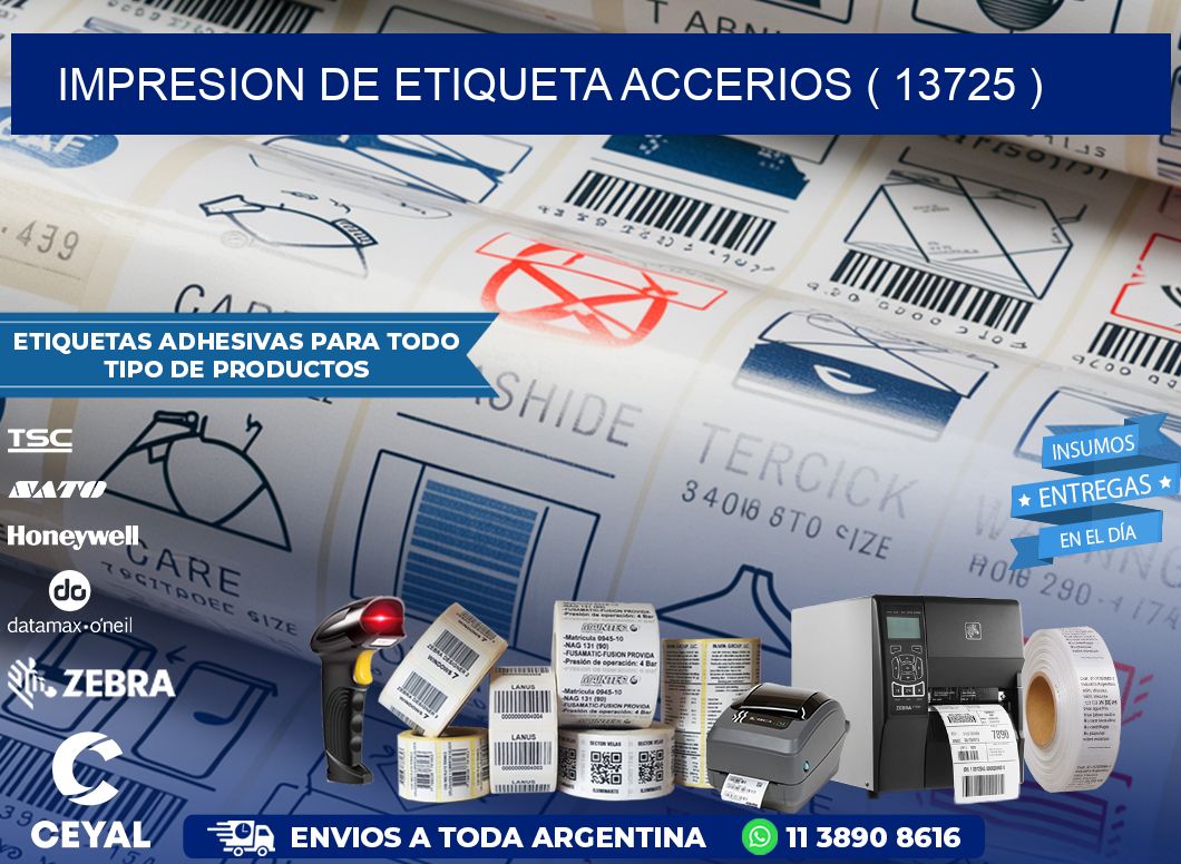 IMPRESION DE ETIQUETA ACCERIOS ( 13725 )