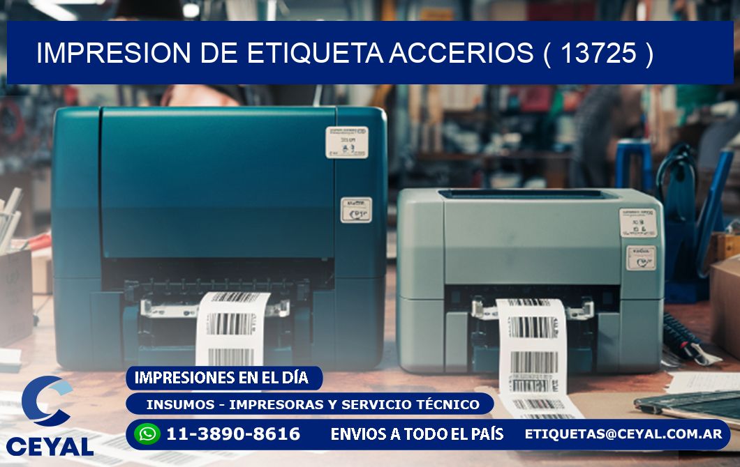 IMPRESION DE ETIQUETA ACCERIOS ( 13725 )